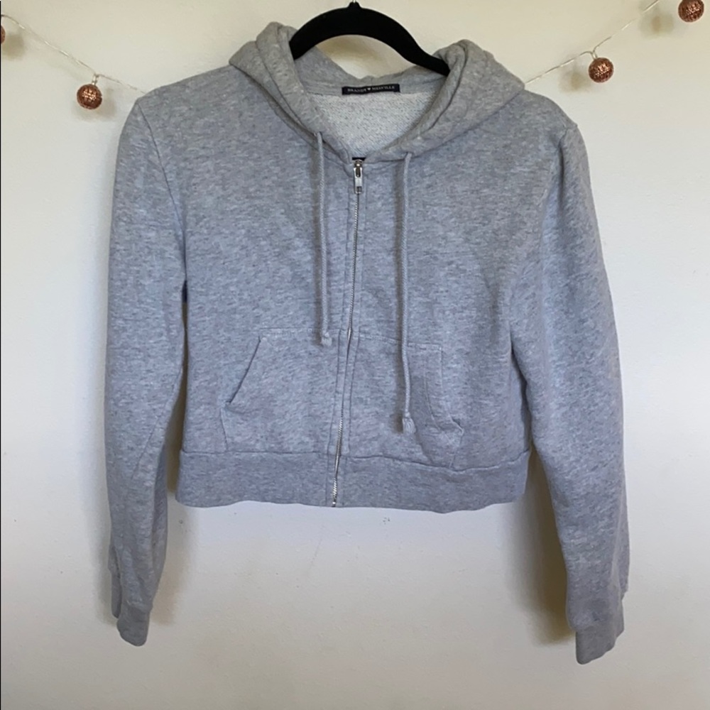 Grey cropped hoodie